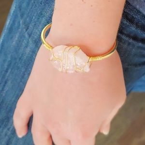 Crystal Quartz Natural Stone Bangle Bracelet